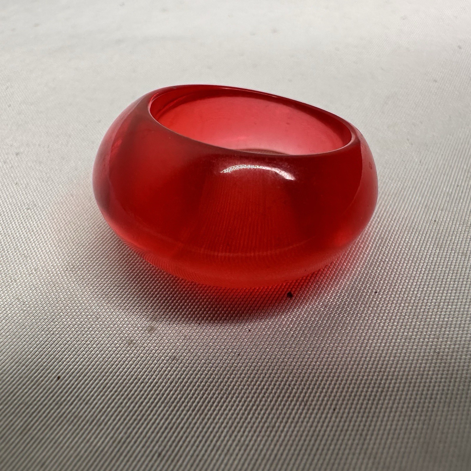 Lucite Translucent Red Ring Size 7 - image 5