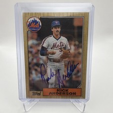 1987 Topps - #594 Rick Anderson Signed New York Mets Rookie Card Auto . rookie card picture