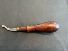 Antique C.S. Osborne Leather Edge Creaser No. 2 “Trademark Opt.” Wood Handle