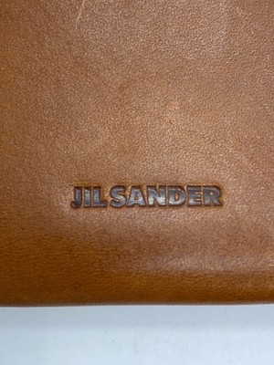 JIL SANDER Shoulder Bag Leather Brown Solid Surface Scratches