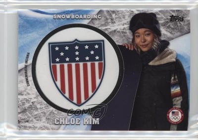 2018 Topps US Olympic & Paralympic Team and Hopefuls Flag 9/50 Chloe Kim 0b6c