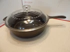 UNBRANDED #8  10 1/2"CHICKEN FRYER 3" DEEP WITH C-8 GLASS LID MADE BY WAGNER USA