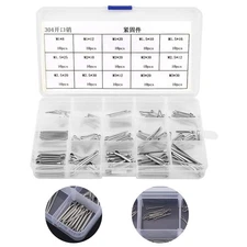 Hilitand 150pcs Cotter Pins Assortment Kit 304 Stainless Steel Silver 