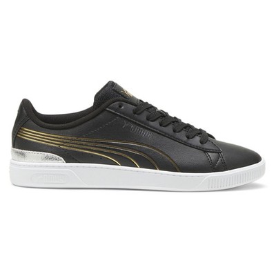 PUMA Vikky V3 Metallic Shine Lace Up  Womens Black Sneakers Casual Shoes 3950850