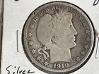 1910 BARBER 90% Silver HALF DOLLAR GOOD #93.