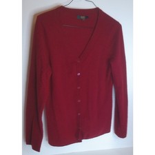 Alex Marie Womens Red Cashmere Cardigan Sweater Size Large READ