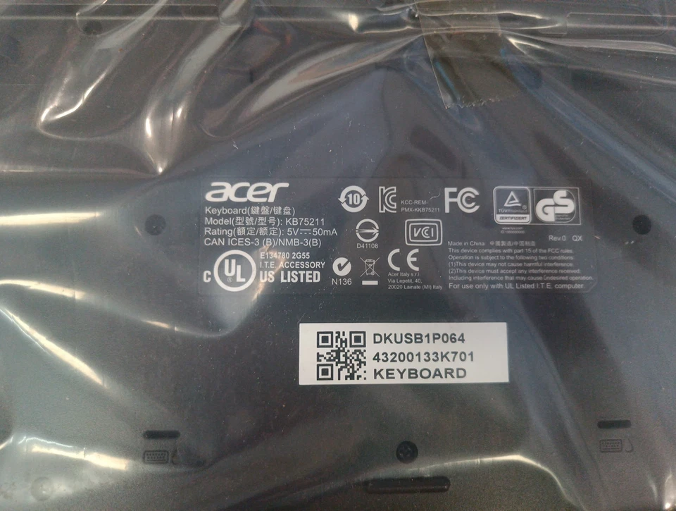 Acer - KB75211 - QWERTZ Keyboard Black - USB - DKUSB1P064 - New - Image 2 of 2