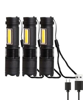 Taschenlampe LED USB C Aufladbar,Taschenlampen Klein,Tragbare Hand Flashlight
