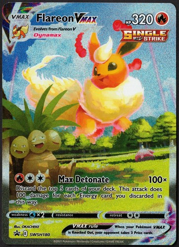 Flareon VMAX SWSH180 Alternate Art Black Star Promo Pokemon Card NM