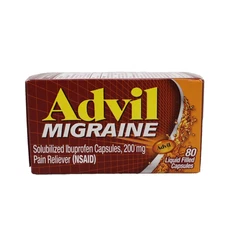 Advil Migraine Pain Reliever Ibuprofen 80 Liquid Filled Capsules EXP 04/2026