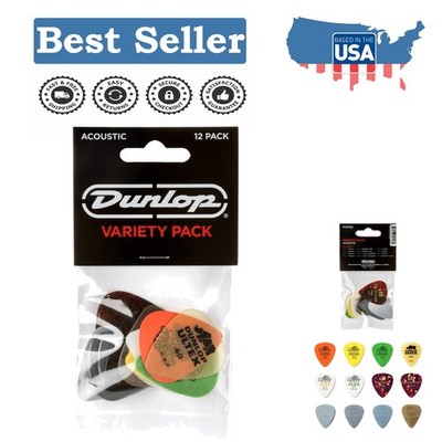 Acoustic Guitar Pick Variety Pack - 12 Quality Picks for Tone Mastery