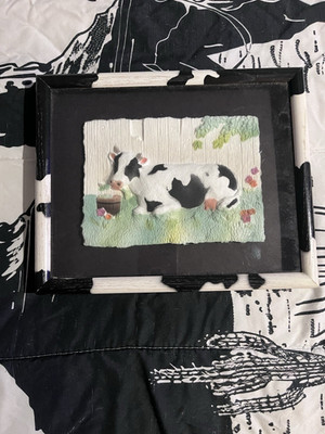 Figi Graphics Cow Farm Life Wood Plaque Framed Decorative Wall Art 8x10