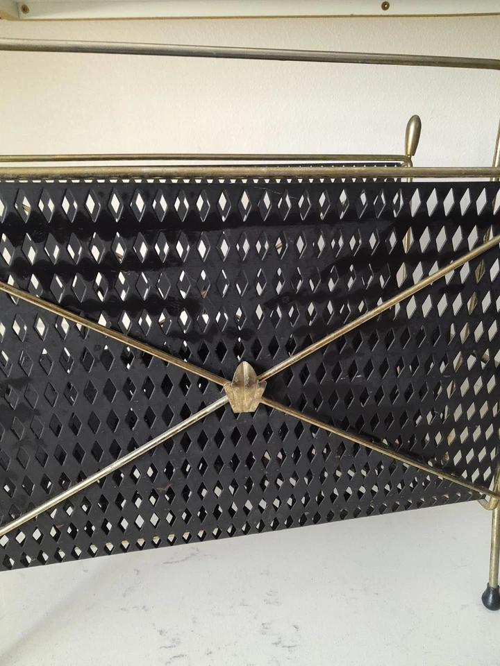 Portadiscos de latón y malla de diamante para revistas MCM atomic de colección de los años 50 Foto 4 de 4