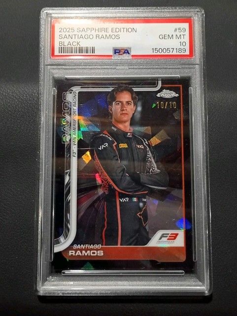 2025 Topps Chrome Sapphire Formula 1 F1 #59 Santiago Ramos Black 10/10 PSA 10