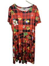 fensace womens short sleeve christmas dress size 2XL XXL