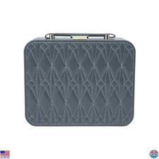 Large Travel Jewelry Case Organizer with Handle - Perfect Gift for Women, Grey