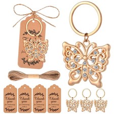 24Pcs Diamond Butterfly Key Chain Bundle