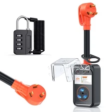 RV Surge Protector 30 Amp Waterproof,9800 Joules Upgraded RV Circuit Analyzer...