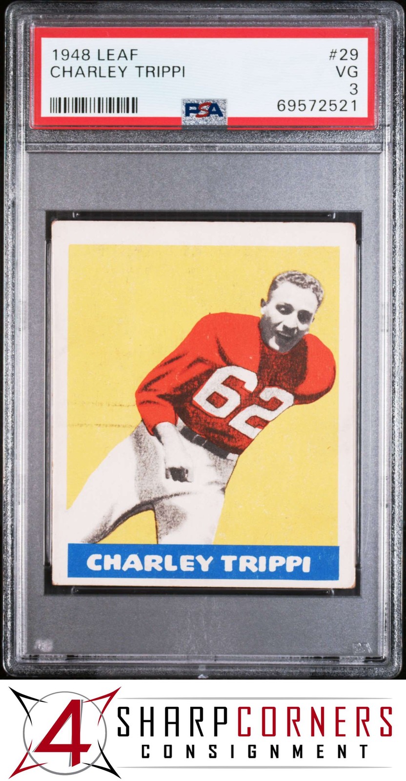 1948 LEAF #29 CHARLEY TRIPPI RC HOF PSA 3