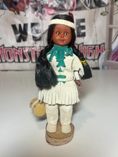 Vintage Standard Doll Company Native American Doll with Papoose on Wood Stand