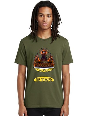 The-Tower Mens Graphic Tee,100% Cotton,Casual Summer Wear