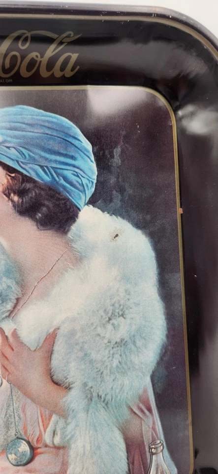 Vintage Coca Cola Tray 1973 Flapper Girl 1925 Ad Metal Serving Platter - Image 2 of 4