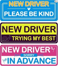 Student Driver Magnet for Car - 3PCS Removable Reflective Bumper Stickers for No