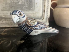 MCM Vintage Tonala Mexican Folk Art Parrot Figurine Hand Painted Pottery