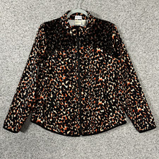 Zenergy Chico's Women's Size 1 Animal Print Polyester Full Zip Jacket
