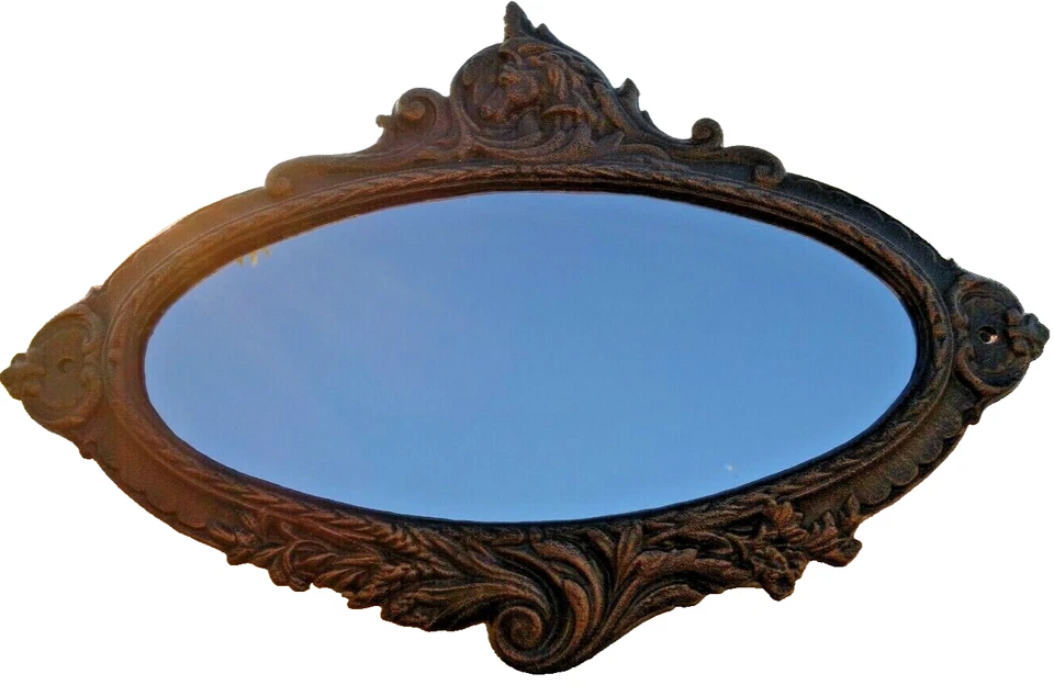 Nostalgie Wandspiegel Spiegel Pferdekopf Haus Garten Retro Gußeisen 33x48cm Neu - Bild 2 von 3