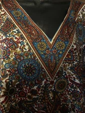 SCARF TOP BOHO W/TIES & SPARKLES BATIK DESIGN LOVELY OSFM UNREADABLE TAG