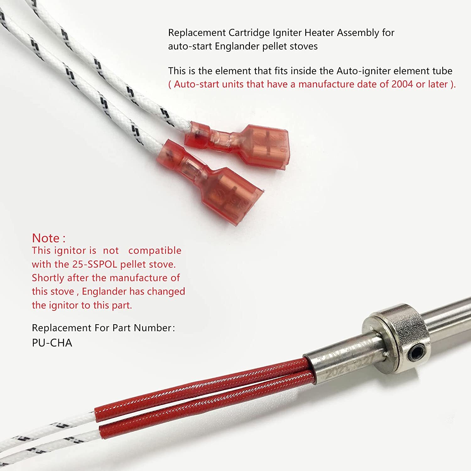 Replaces Englander Pellet Stove igniter Upgrading Fireplace Hot Rod