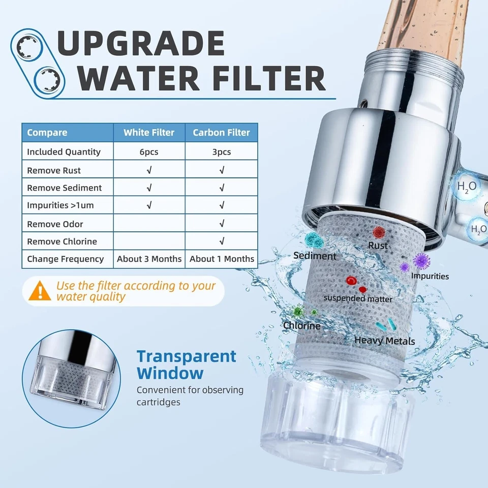 Space-Saving Kitchen Sink Water Filter Aerator with Brass Finish and 9 Filters - Image 4 of 4