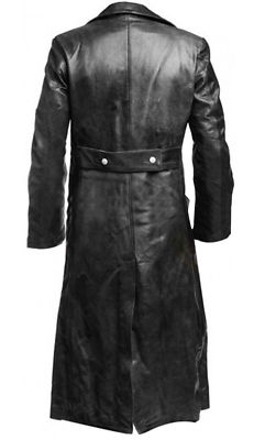 MENS GERMAN CLASSIC WW2 OFFICER MILITARY UNIFORM BLACK LEATHER