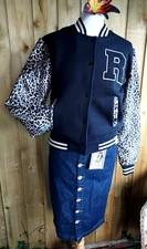 RUMBLE59 3XL 18 SWEAT COLLEGE JACKET LEOPARD BLACK PIN UP HOT ROD ROCKABILLY