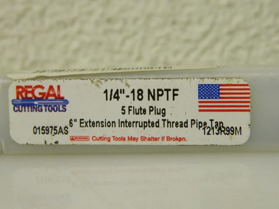 Regal Extension Pipe Plug Tap 015975AS 1/4"-18 NPTF 5FL 6" 015975AS - Image 3 of 3