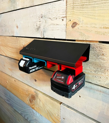 Power Tool Battery Storage Holder Racking Milwaukee M18 Dewatt Makita Drill DIY - Picture 13 of 14