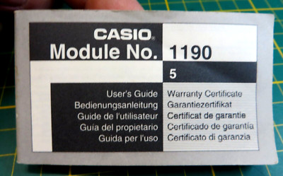 CASIO MODULE No. 1190 - User's Guide  - ISTRUZIONI -