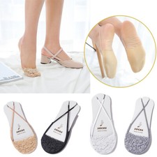 Women Cotton Lace Half Feet Invisible Low Cut Sling Short Socks Summer Socks