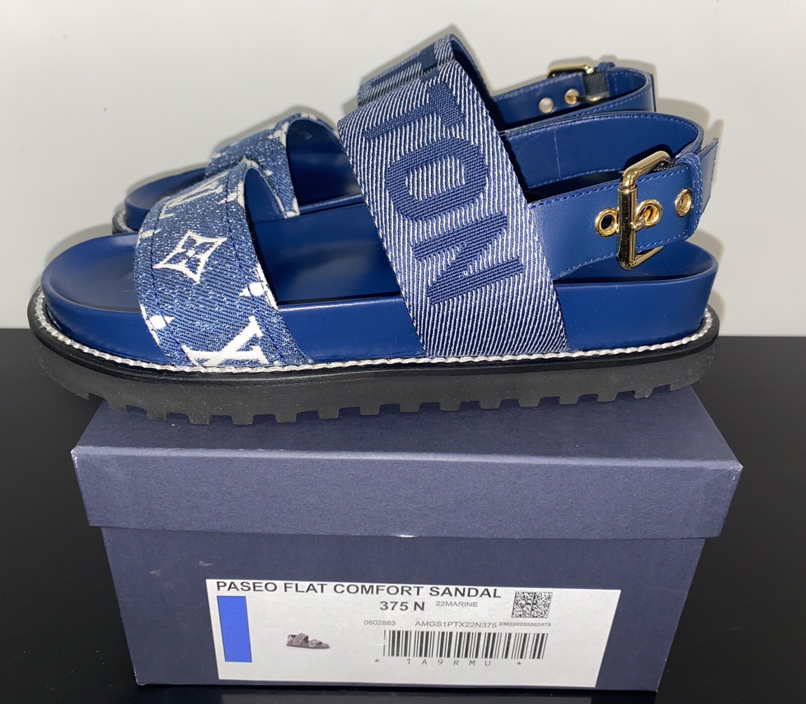 LOUIS VUITTON WOMEN'S PASEO FLAT COMFORT SANDAL. SIZE US 7.5 / LV 37.5. # 1A9RMU image 7