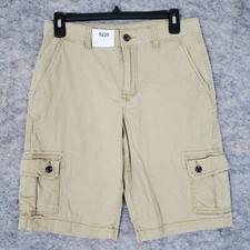 Arizona Jean Co Shorts Boys 18 Beige Cargo 11" Inseam Stretch Adjustable Waist
