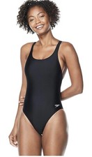 New Speedo Women's Swimsuit One Piece Prolt Super Pro Solid Adult, black, 8/34