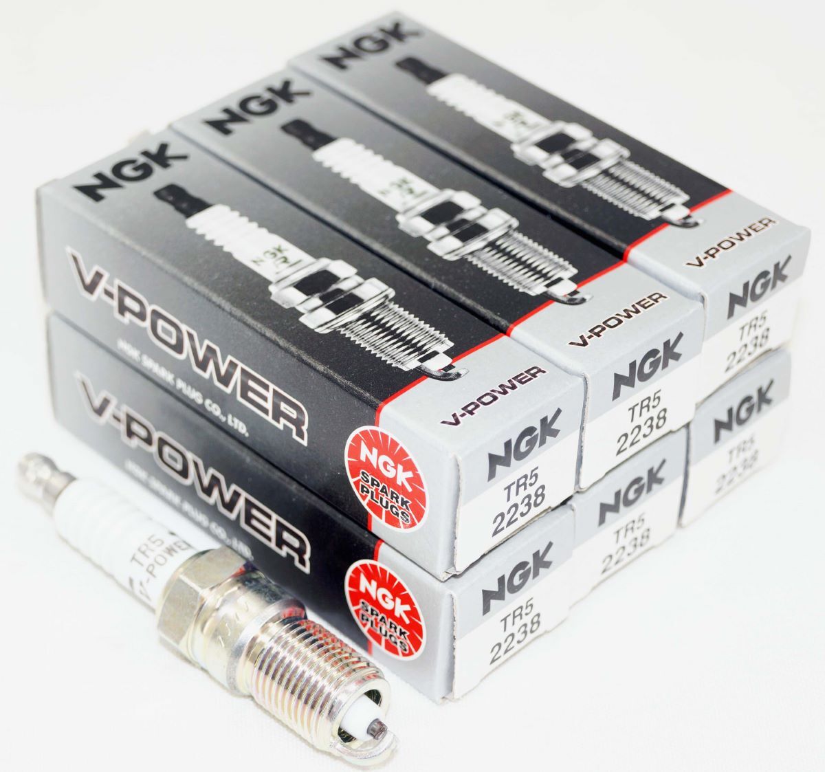 6 Pack Genuine Authentic NGK 2238 V-Power Spark Plugs TR5