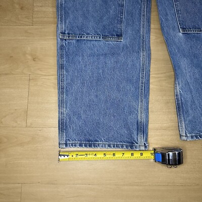 Carhartt Double Knee Jeans Mens 38X34 Logger Washed Denim Loose