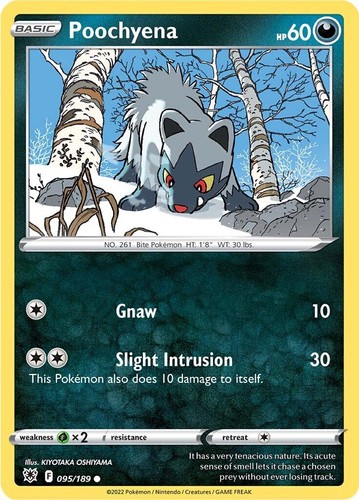 2022 Pokemon Poochyena 095/189 Astral Radiance Reverse Holo Common