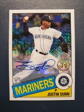 2020 Topps Series 2 1985 Chrome Promo Variation Auto #85TC39 Justin Dunn RC /199
