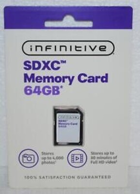 Infinitive W10823-0720-L- High Performance SDXC Memory Card 64 GB (IL/RT6-186...
