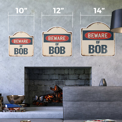 Beware Of Bob Plastic Novelty Sign Classic Rust Wall Plaque | eBay