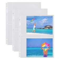 Photo Album Refills 5x7 - 25 Pack for 100 Pictures Photo Sleeve Inserts for 3...