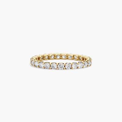 1.00 Carat D VS1 Round Cut Lab Grown Diamond Eternity Band Shared Prong 14k Gold